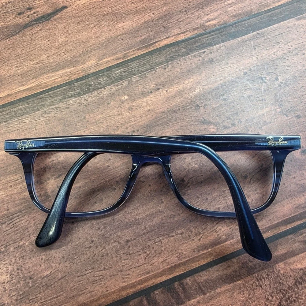 Ray-Ban RB 5375 8053 Blue Striped Rectangular Eyeglass Frames 51-18-145